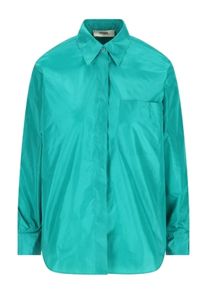 FENDI silk long-sleeve shirt - Blue
