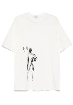 Yohji Yamamoto printed jersey T-shirt - White