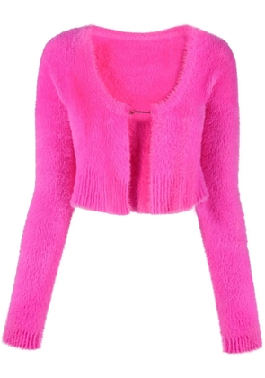Jacquemus La Maille logo-charm cropped cardigan - Pink