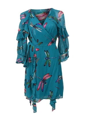 DVF Diane von Furstenberg Marianna printed ruffled dress - Blue