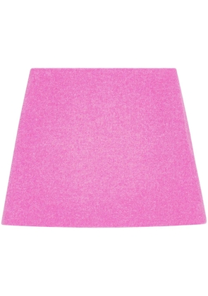 GANNI recycled wool-blend miniskirt - Pink