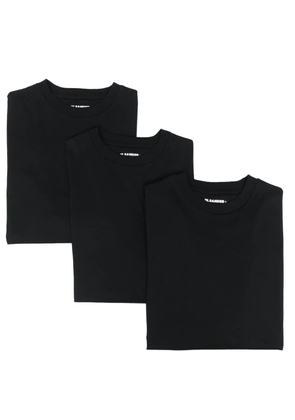 Jil Sander set of 3 long-sleeve logo-patch T-shirts - Black