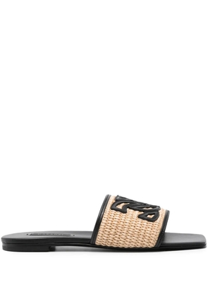 Casadei Portofino logo-patch slides - Neutrals