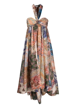 ZIMMERMANN Devi paisley-print halterneck dress - Neutrals