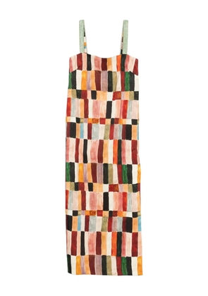 ALEMAIS x LRNCE Marjorelle square-neck strappy midi dress - Neutrals