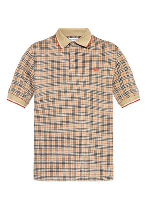 Burberry Pelham check-pattern logo-detail polo shirt - Brown