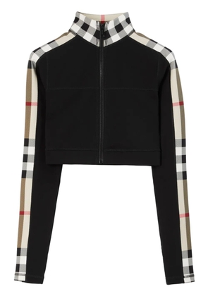 Burberry Vintage Check-panel cropped top - Black