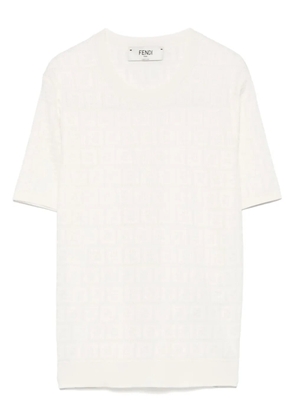 FENDI FF-jacquard T-shirt - White