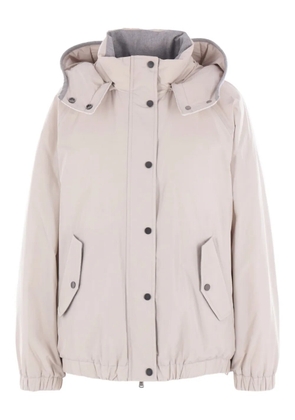 Brunello Cucinelli detachable-hood down jacket - Grey