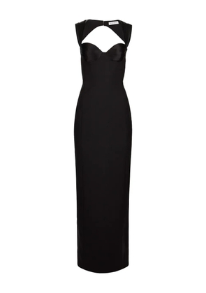 Nina Ricci satin-panelled open-back maxi dress - Black