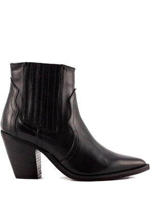 Julie Dee 70mm leather pointed-toe block-heel boots - Black