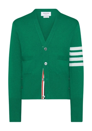 Thom Browne four-bar V-neck cardigan - Green