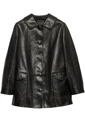 Prada button-up leather jacket - Black