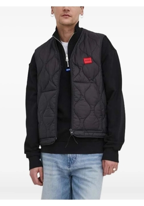 HUGO half-zip logo-patch sweatshirt - Black