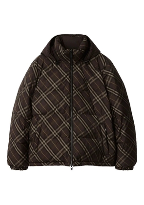 Burberry checked puffer jacket - Brown