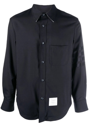 Thom Browne stripe-detail press-stud shirt - Blue