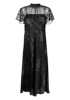 sacai x Eric Haze logo print dress - Black