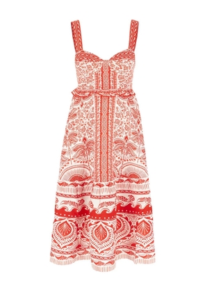 FARM Rio The Red River Ride print midi dress