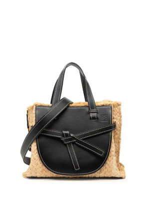 Loewe Pre-Owned 2000-2025 Small Raffia and Leather Gate Top Handle Bag satchel - Brown