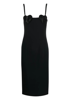 Blumarine heart-appliqué pencil midi dress - Black