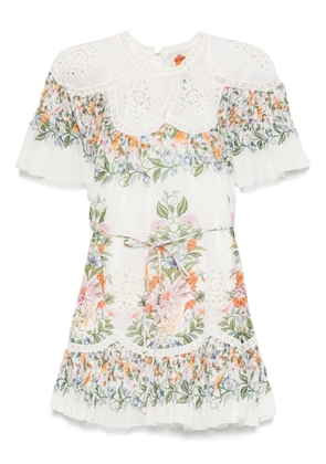 FARM Rio Sweet Bloom Bouquet mini dress - White