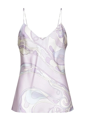 PUCCI wave-print silk top - Purple