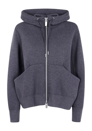 sacai Sponge hooded zip-up sweatshirt - Grey