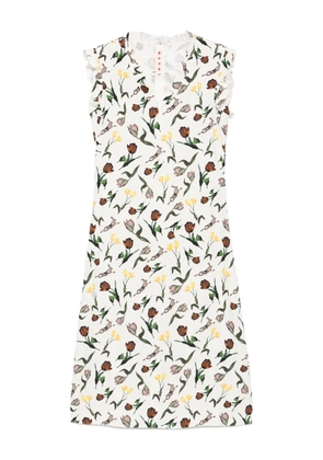 Marni floral-print midi dress - Neutrals