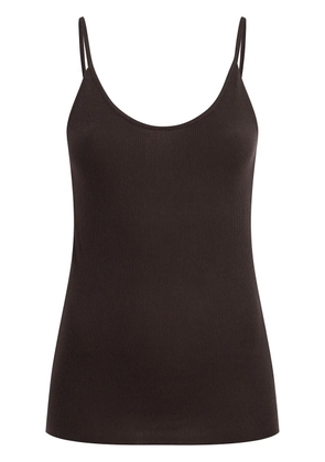 KHAITE fine-ribbed tank top - Brown
