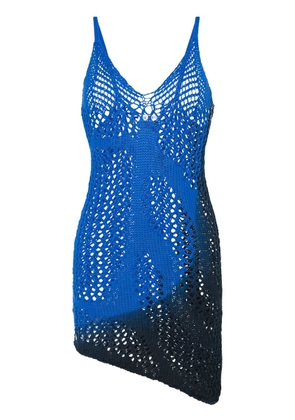 The Attico crochet-knit mini dress - Blue