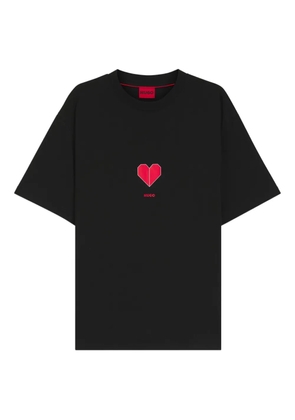 HUGO heart-print logo T-shirt - Black
