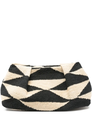 Sensi Studio small Sisal geometric clutch bag - Neutrals