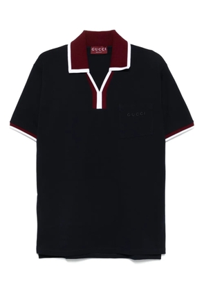 Gucci pocket-trimmed tipped polo shirt - Blue