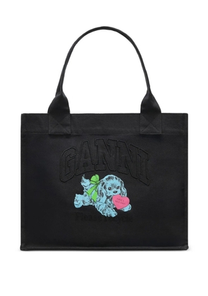 GANNI Puppy-print tote bag - Black