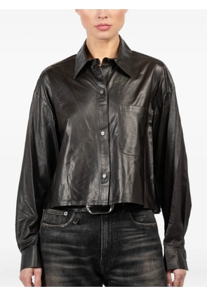 TWP leather cropped shirt - Black