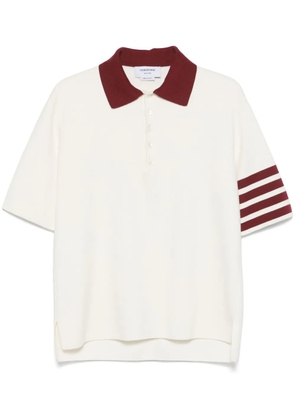 Thom Browne 4-bar striped polo shirt - Neutrals
