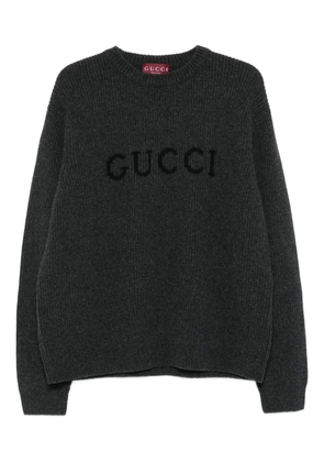 Gucci logo-detail ribbed sweater - Grey