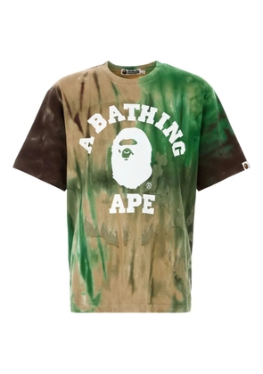 A BATHING APE® crew-neck tie-dye T-shirt - Green