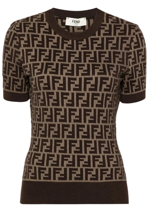 FENDI FF knitted top - Brown