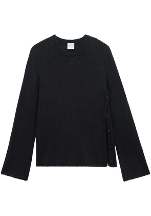 Courrèges open-side cotton-linen knit jumper - Black