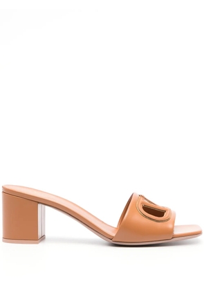 Valentino Garavani 60mm VLogo Signature leather mules - Brown
