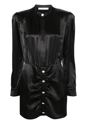 Alessandra Rich long-sleeve silk dress - Black