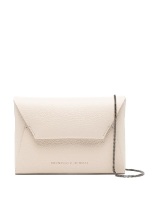 Brunello Cucinelli envelope chain-strap mini bag - Neutrals