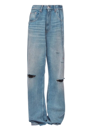 MM6 Maison Margiela pleated bootcut jeans - Blue