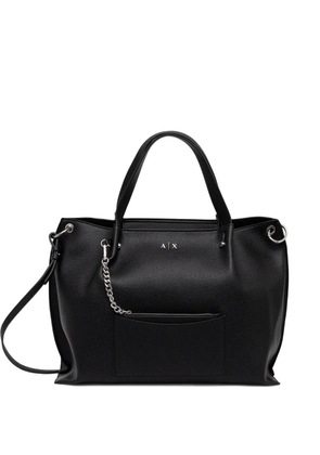 Armani Exchange logo-detail pocket tote bag - Black