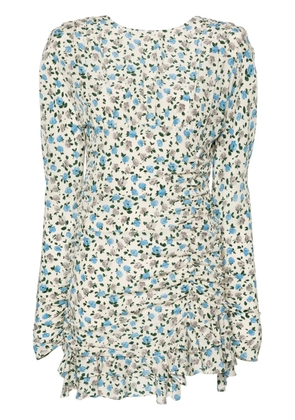 Alessandra Rich floral-print silk minidress - Neutrals