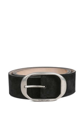 TOM FORD oval-buckle suede belt - Black