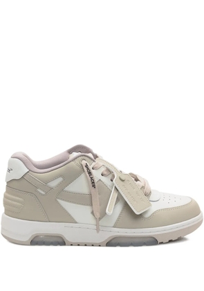 Off-White Out Of Office arrow-detail calfskin sneakers - Neutrals