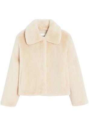 Apparis wide-collar faux fur jacket - Neutrals