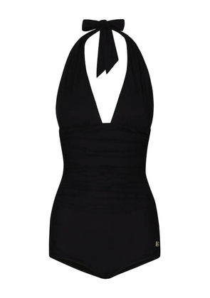 Dolce & Gabbana halterneck ruched swimsuit - Black
